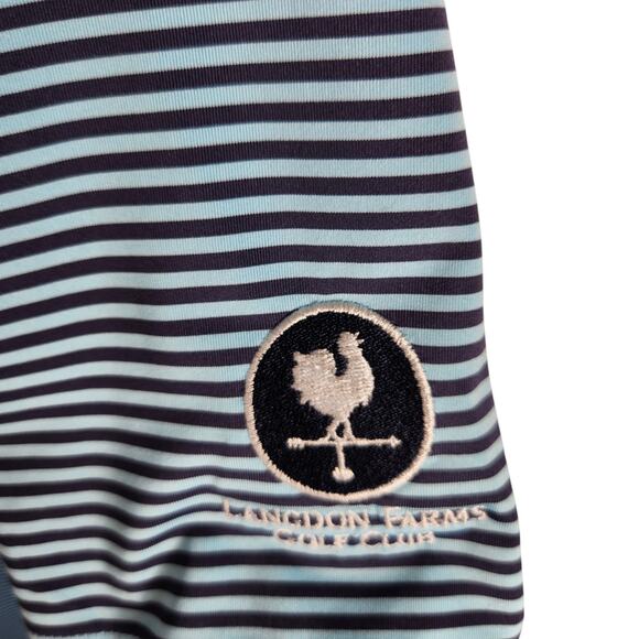 Footjoy Golf Polo Shirt Blue Striped Men's Medium Embroidered Logo - Picture 5 of 10
